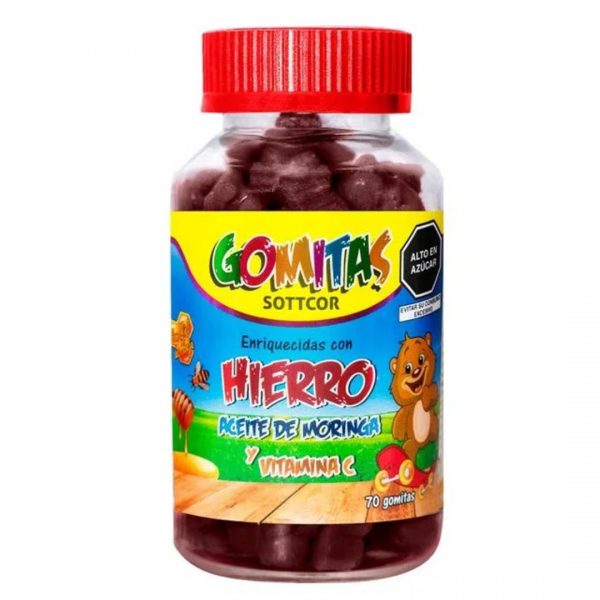 GOMITAS HIERRO+ ACEITE DE MORINGA+VITAMINA C FRASCO 85 GOMITAS SOTTCOR- TIENDA BIOCENTRO LIMA PERÚ
